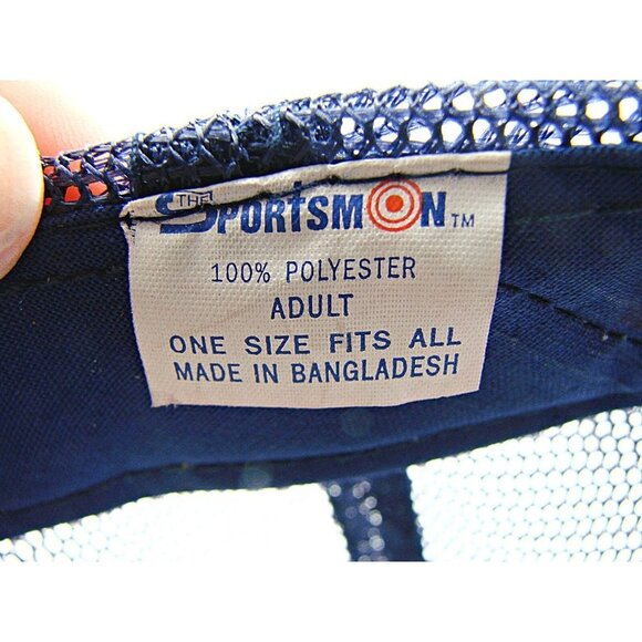 The Sportsman Vintage Snapback Trucker Hat Blue New Design Construction Logo - Picture 12 of 12